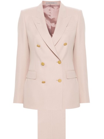 Tagliatore - interlock-twill double-breasted suit - women - Cupro/Polyester/Elastane/Virgin Wool - 48 - Pink