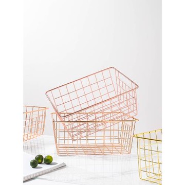 輕奢手提籃子收納筐掛籃桌面水果籃廚房置物籃裝零食的盒子儲物籃