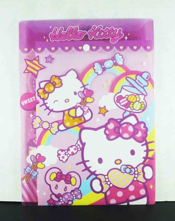 【震撼精品百貨】Hello Kitty 凱蒂貓 文件袋附扣-紫糖果 震撼日式精品百貨