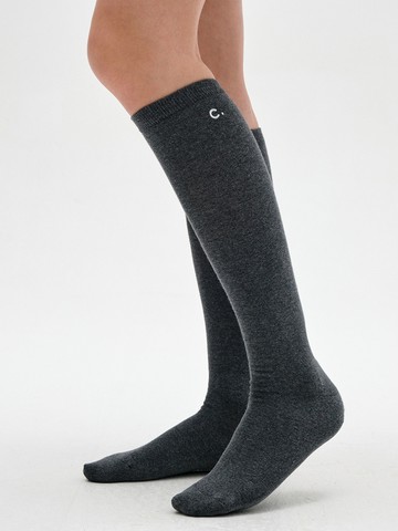 Logo Knee Socks_Charcoal