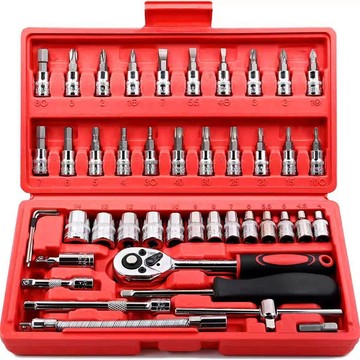 🔧【46件套套筒扳手】汽車摩托車工具 汽保組套家用 小飛五金組合 台灣出貨