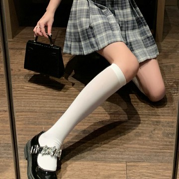 白色絲襪小腿襪女夏季薄款半腿學院風黑色jk襪子中筒襪過膝長筒襪