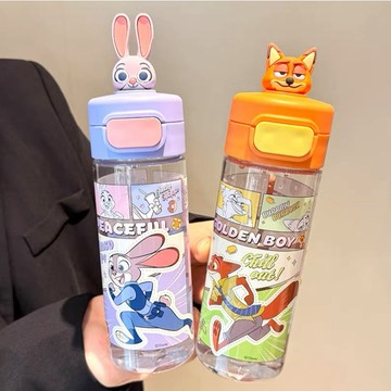 迪士尼 動物方城市 尼克 茱蒂 530ml 塑料杯 直飲水壺 公仔頭萌飲杯 彈蓋水壺 水瓶 水壺