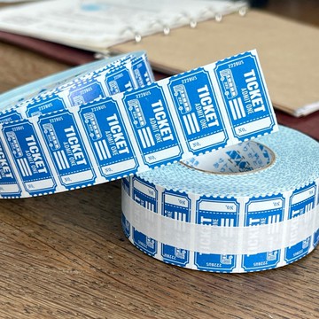 手帳標籤貼紙 巴士票券 票券設計 藍色 古著 復古 手帳標籤捲筒貼紙