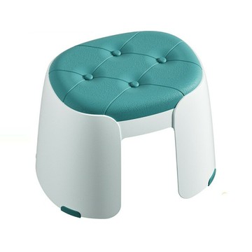 簡約仿皮紋圓凳-大號(綠色) [大買家]