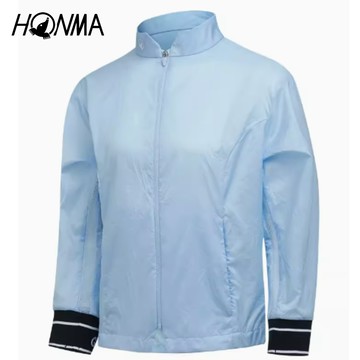 HONMA 本間高爾夫 女款七分袖薄運動小高領外套 春夏季 日本高爾夫球專櫃品牌(S-L多色任選HWJC302R614)