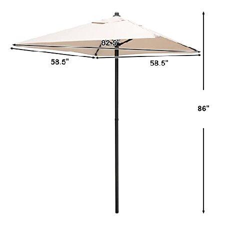 TANGKULA FT Patio Umbrella, Outdoor Table Market Umbrella with Quick-Release Button, Sturdy Ribs, Fade Resistant ＆ Waterproof Canopy, Sun並行輸入