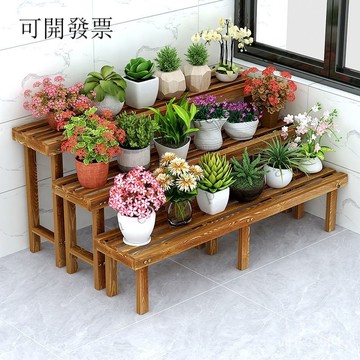 【結實耐用 免運】客廳陽臺花架防腐實木單層戶外花架子多層鬆木綠蘿花盆置物收納架 L4VZ