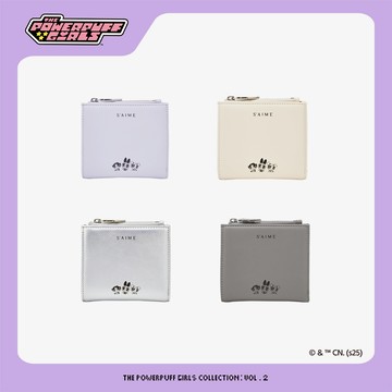 S'AIME 飛天小女警輕薄對折短夾 短夾 對折短夾 輕薄短夾 卡通短夾 女夾 花花 泡泡 毛毛 飛天小女警 輕巧短夾