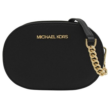 MICHAEL KORS JET SET TRAVEL防刮斜背小鍊包.黑