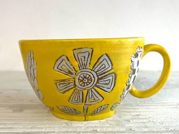 黃。花漾世界湯碗麥片碗_陶瓷餐碗