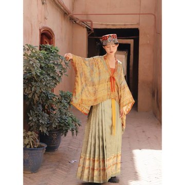 謎阿凰【真絲織金蓮花藻井】唐制褙子日常可穿款新中式改良漢服女