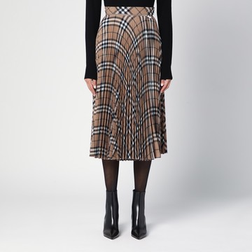 Check pattern pleated skirt