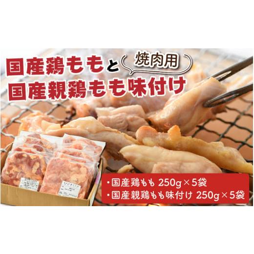 ふるさと納税 福井県 坂井市 国産鶏もも（焼肉用）250g × 5袋・国産親鶏もも味付け（焼肉用）250g × 5袋 詰め合わせ 計2.5kg  [A-12403]