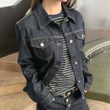 正韓外套 防褪色牛仔外套FOM1118-創翊韓都
