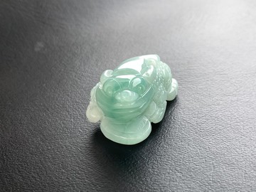 天然緬甸玉翡翠 招財三腳金蟾 招財神獸 免費開光 揪吉