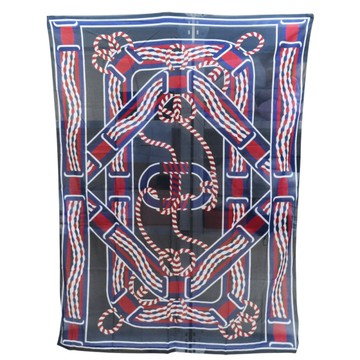 【二手名牌BRAND OFF】HERMES 愛馬仕【再降價】黑/藍/紅/白色 喀什米爾 真絲混紡 方巾 140*140