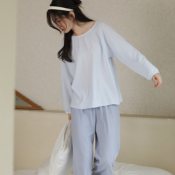 【巴黎精品】現貨+預購 女居家睡衣套裝長袖休閒服秋冬睡袍睡褲-撞色T恤寬鬆長褲女家居服3色a1fr20