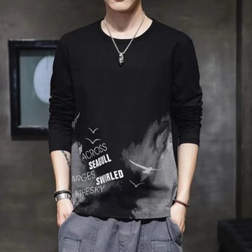 【M世代】長袖 韓版長袖休閒上衣 休閒T恤 印花T恤 T恤上衣 寬鬆T恤 時尚百搭寬鬆顯瘦簡約學院風短袖T恤(M841)