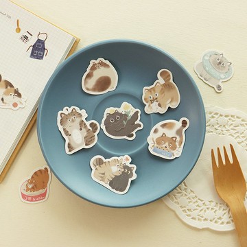 插畫家大集合--貓咪篇 紙質貼紙包 (6款)