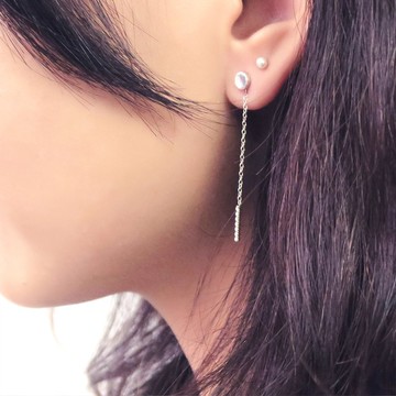 加購 組合式垂鍊麻花 造型後扣  (不含耳環/後束)