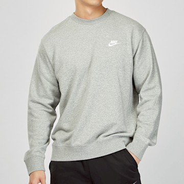 Nike CLUB CRW BB 男子 灰色 棉質 刺繡 保暖 長袖 大學T BV2667-063