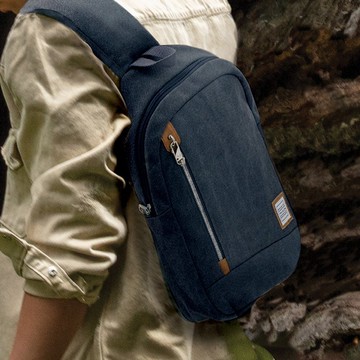 【TRAVELON】Heritage 3層防盜單肩背包(藍) | RFID 側背包