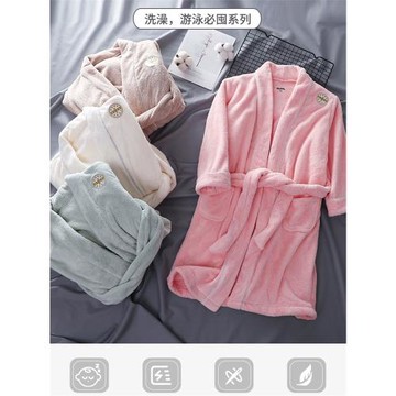 兒童浴袍游泳吸水速干男童女童浴衣睡袍寶寶洗澡浴巾加厚柔軟系帶