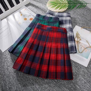 百褶裙2022新款格子半身裙女春秋新款短裙子蘇格蘭腰學生a字裙子