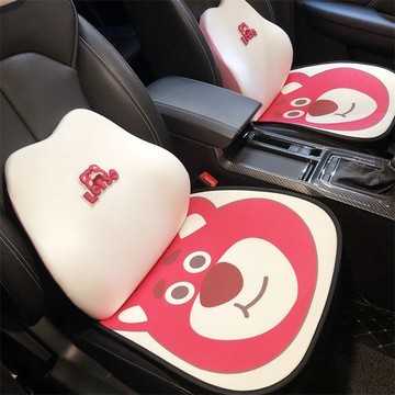 【偉途車坊】🔥台灣發貨+99免運🔥 汽車頭枕車載坐墊記憶棉靠墊一對靠枕座位腰託小熊腰枕汽車坐墊