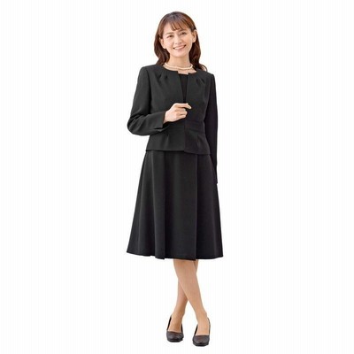 ブラックフォーマル レディース 喪服 アンサンブル ワンピース 礼服 洗える 冠婚葬祭 m433-11