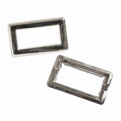 日限定10 NBK ツメ式ハトメ 長方形 大 シルバー 内寸1.8×4cm 2組 F5-439 持ち手 金具 ハトメ