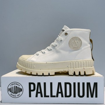 PALLADIUM PALLASHOCK MID ORG 女生 白色 有機棉 高筒 巧克力 休閒鞋 77353-116