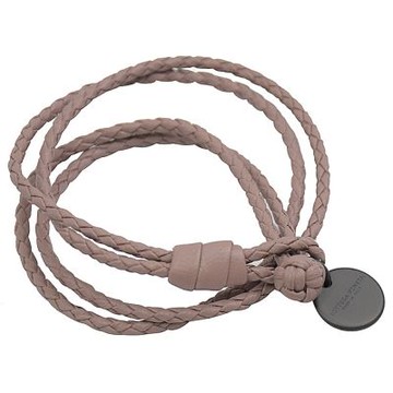 BOTTEGA VENETA 經典編織款雙股雙圈手環(粉芋)