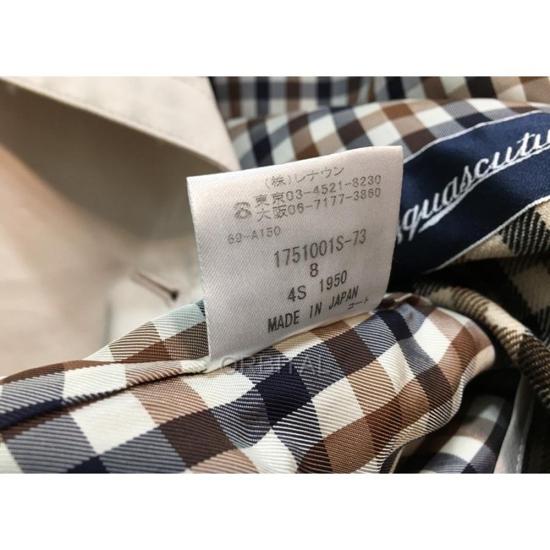 経堂) アクアスキュータム Aquascutum サイズ8 M ライナー付き ダブル ...