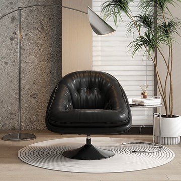 快速出貨/全館免運 意式蛋殼旋轉侘寂風陽臺客廳輕奢高端躺椅極簡休閑臥室單人沙發椅