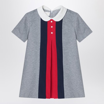 Light grey cotton dress with Web tape