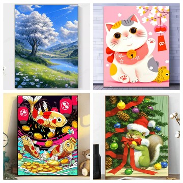 💛盒裝💛台灣現貨💛 DIY鑽石貼畫 新款5D鑽石畫 新年鑽貼 立體貼鑽畫 大幅 滿鑽 黏鑽畫 聖誕 手工點鑽畫 手作