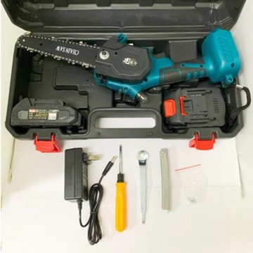 鋰電無刷電鏈鋸 jj(牧田款) 21v 6吋 2.0ah 雙電池 /手提式電鏈鋸/單手鋸/修枝鋸