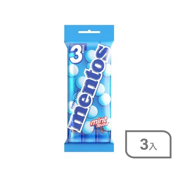 mentos曼陀珠白薄荷口味三入組