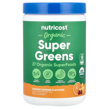 Nutricost, 有機 Super Greens，橙色日出，12.2 盎司（342 克）