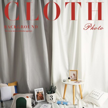 灰白色拍照背景布攝影道具服裝店掛墻裝飾ins窗簾幕布網紅直播間