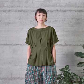 簇簇多褶連袖針織上衣