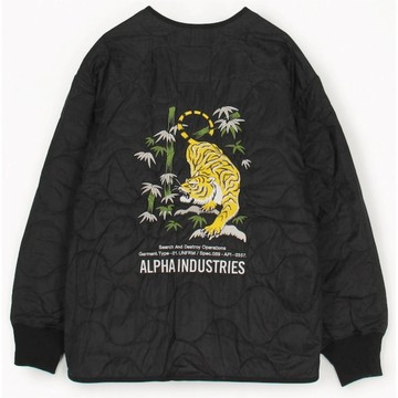 AirRoom 2025AW FREAK'S STORE ALPHA JACKET 限定 無領 菱格紋 刺繡 老虎 外套