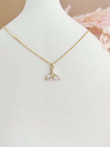 【精緻禮盒】魚尾鑲鋯石項鍊 18KGF－海面 #幸運 精緻 獨特