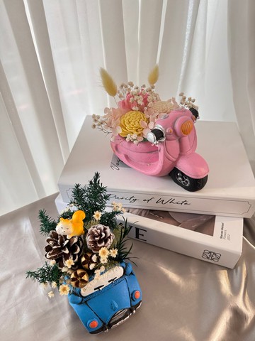 永生花桌花 親子花藝 汽車  花藝設計