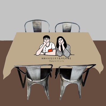 似顏繪 客製化 人像畫 桌布 露營