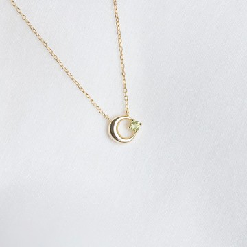 橄欖石925純銀星月項鍊