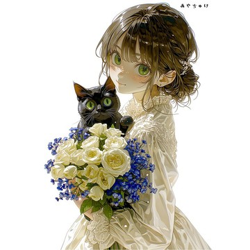 【4 月新款 3】07-120-0097 人物貼紙 春日女孩與動物