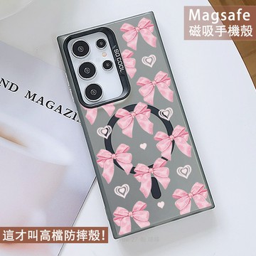 Magsafe磁吸手機殼粉色蝴蝶結 保護殼 適用 A17 A56 A36 A26 A16 A55 A35 A15 A25